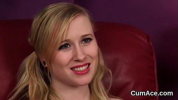 Foxy babe gets cumshot on her face swallowing all the semen 