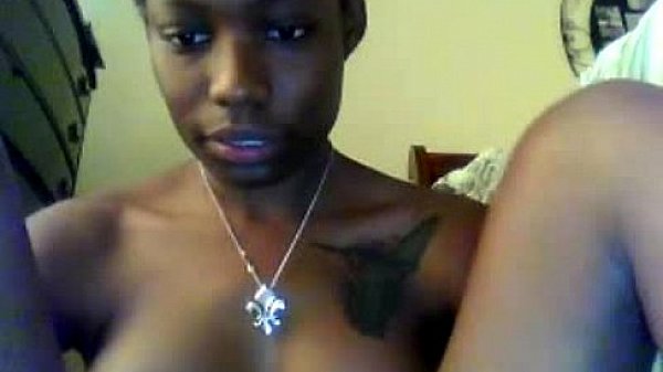 Hot black babe teasing and masturbating  