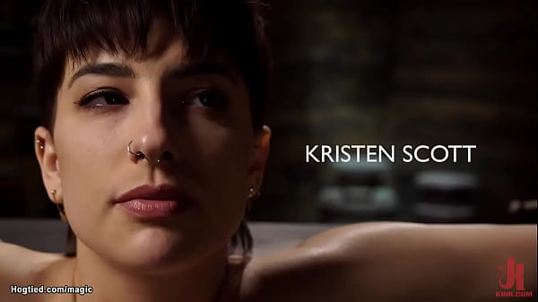 Master The Pope added clamps to nipples and vulnerable flesh of bound brunette babe Kristen Scott then flogged her in back arch position  