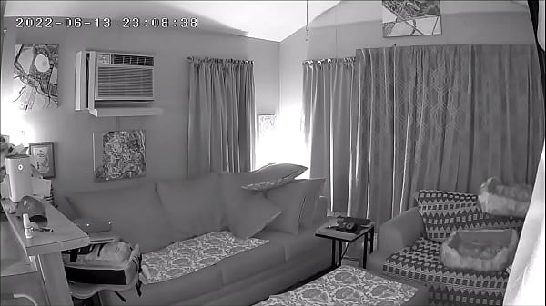 Vacation rental housekeeper cleans half naked