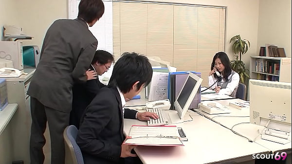 Asian Secretary seduce to Blowbang annd Cum on Tits while Squirt Orgasm in Office at uncensored JAV Porn