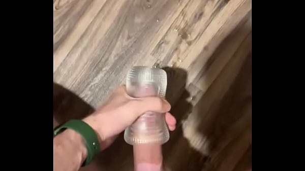 BIG Cumshot. HOT Twink Fucking a Flashlight