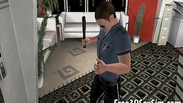 Hot 3D blonde secretary sucking on a hard cock