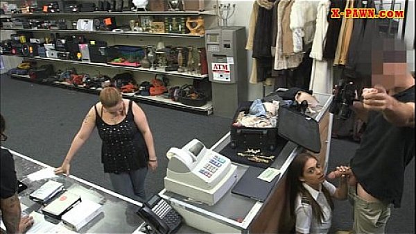 Sexy stewardess pawns her pussy and pounded  real good