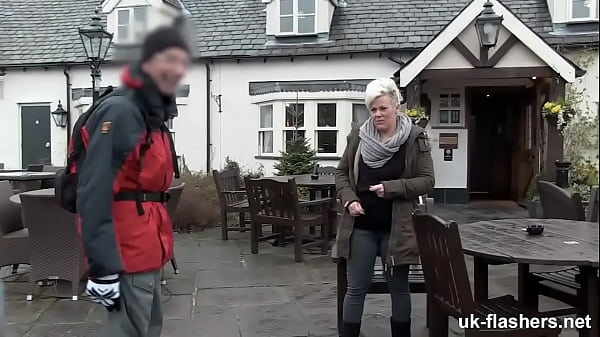 British MILF flashing in front of everybody!  