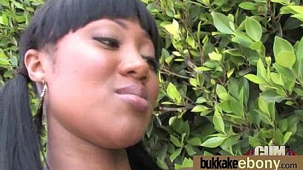 Ebony gets fucked in all holes by a group of white dudes 3