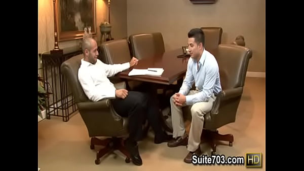 Gays Hunter and Leo have wild sex at work only on Suite703 