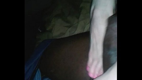 my white girl gives a good footjob