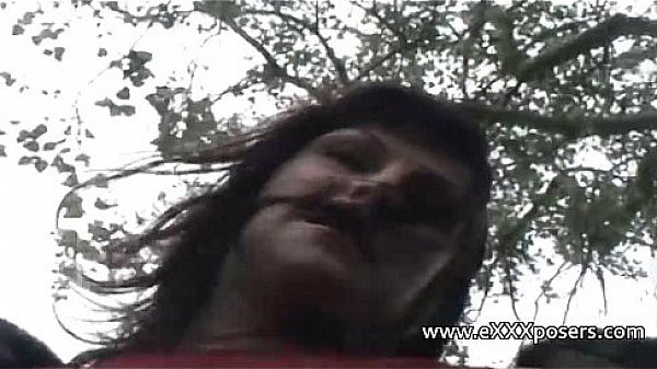 English milf persuaded to flash outdoors