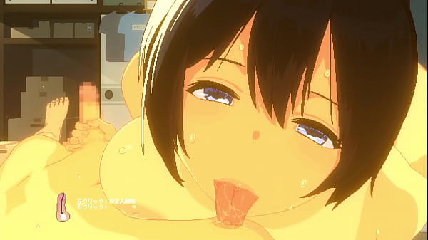 Big-tits teen gives a hand job while applying those tits. 