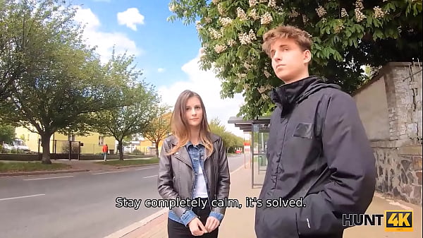 HUNT4K. Girl moans with pleasure during sex with her boyfriend's friend 