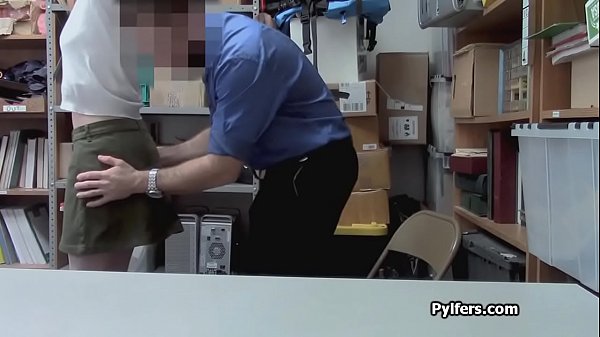 Stunning red head gets fucked for stoling merchandise 