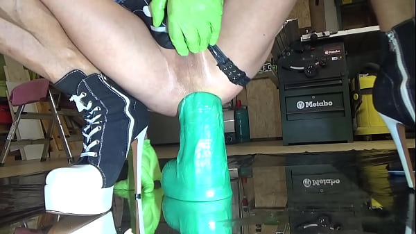 Spiderman is riding a big xxl-dildo