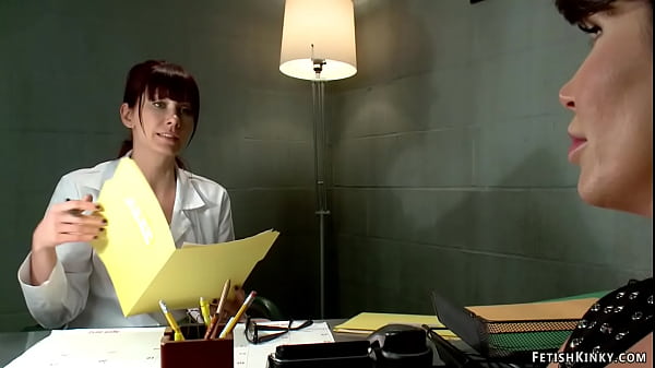 Redhead lesbian therapist Gia DiMarco bound and tormented big boobs married MILF Shay Fox then spanks her big ass and fucks her with strap on