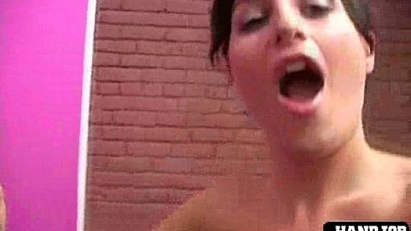 Brunette handles fat ebony cock