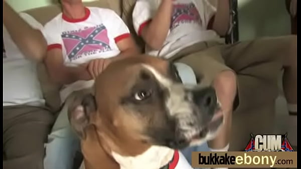 Ebony babe sucks and fucks several white dudes 21