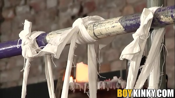 Young English homo tied up and sucked off  