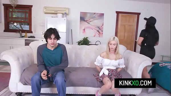 Sexy cop with big tits getting into threesome with hot couple 