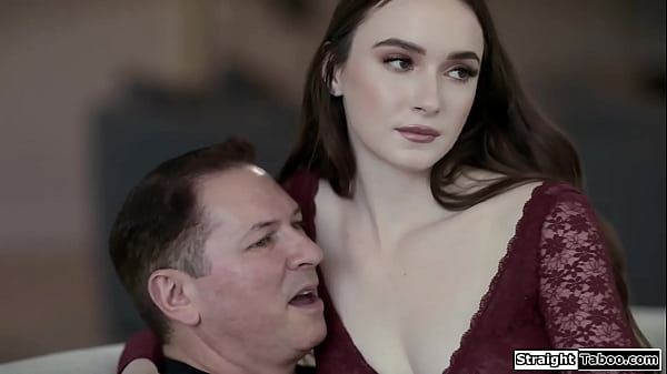 When stepdaughter Hazel Moores stepdad asks if she wants him to teach her she agrees.The busty teen gets her hairy pussy masturbated and licked  