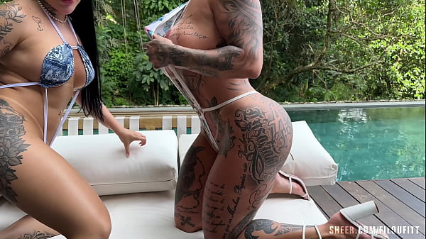 Inked Big Ass Brazilians Thawany Alves And Brena Barbosa Riding FilouFitt Huge Cock