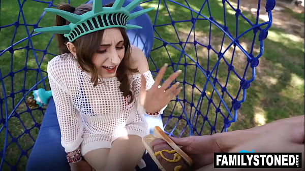 Will Pounder and Josh Riversgiving Penelope Kay that creamy fireworks