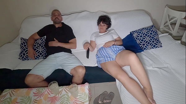 Stepmom helps stepson empty his balls and he cums inside her hairy pussy