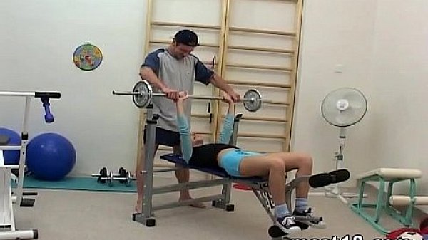 Hot teen giving great head in the gym