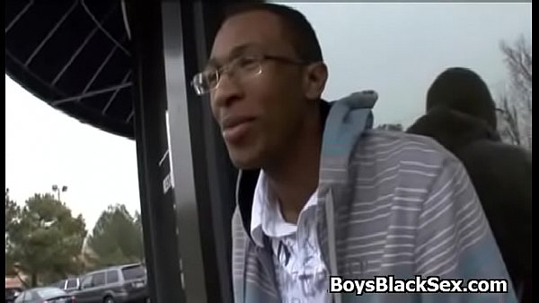 Gay white dude gives blowjob to black man