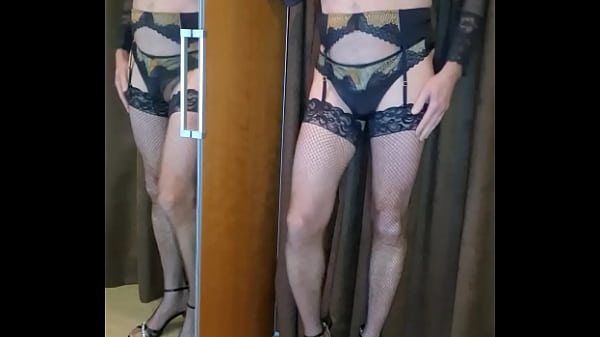 Man dressed in After Eden Lingerie Set and Spooges a hot load on it