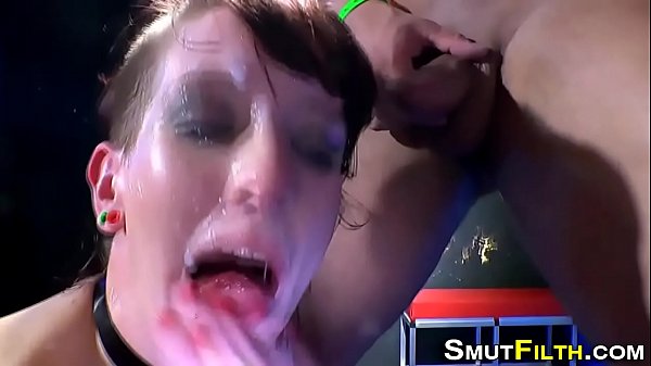 European slut gulps jizz