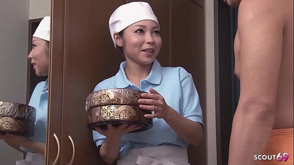 Small Japanese Room Service Girl seduce to Foo-Fetish old Young Fuck by Client in Hotel