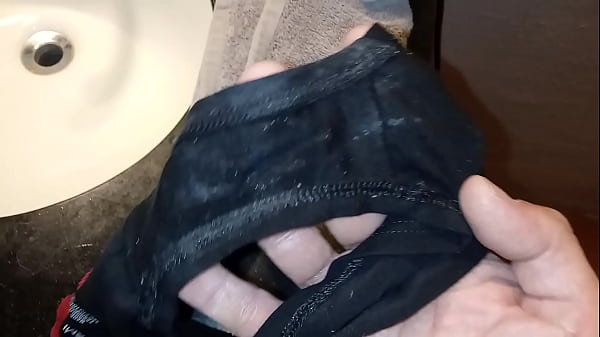 Sniffing panties wet pussy