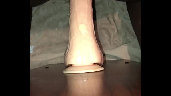 White chocolate dildo fucking oiled ass  