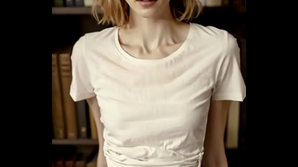 图书馆里穿着内衣的性感女士  