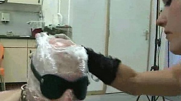 Mistress simone putting dildo in his mouth  