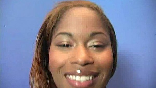 Black girl sucking their first white cock in Gloryhole 28  