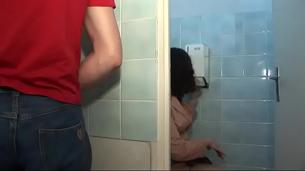 Naughty student double ass fucked in college toilets