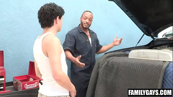 Step nephew sucking step uncle's black dick 