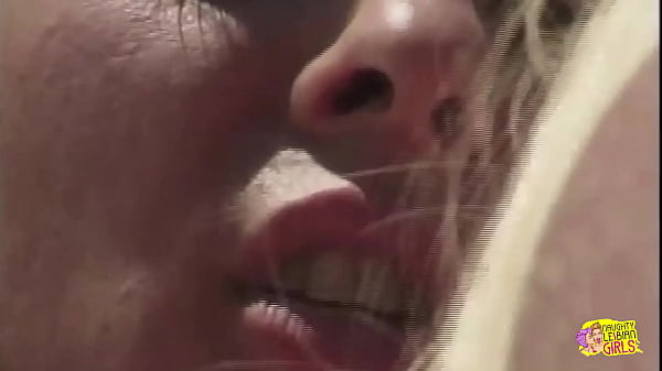 Tanning by the pool gets steamy once the two busty lesbos start craving outdoor sex  