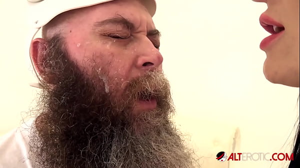 Tattooed chick with huge boobs sucking and fucking two lucky men