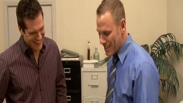 Office gays Drew and Parker fuck at work only on Suite703 