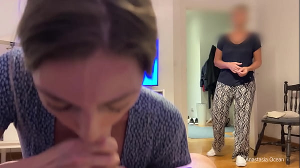 My stepmother came to home when i wasgiving a blowjob to my boyfriend. We had a conversetion and she saw how I suck and he cum in my mouth. Anastasia Ocean.