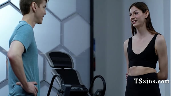 Cute Trans Babe Gets A Sexy Workout On Her First Day At The GYM