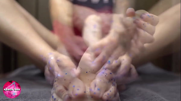 Babe Sensual Footjob Rubber Cock - Foot Fetish  