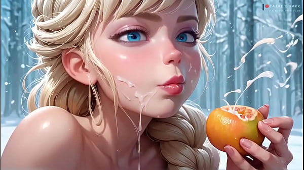 Asmr de frutas sendo comidas pela Frozen  