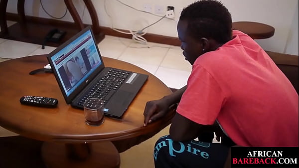 Nubian twink teasing butthole and wanking dick 