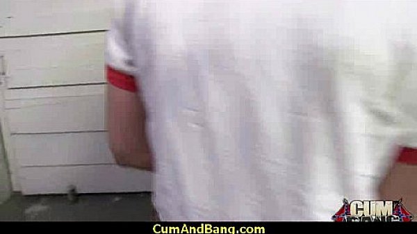 Black ho sucks on white dicks in a group blowjob 9