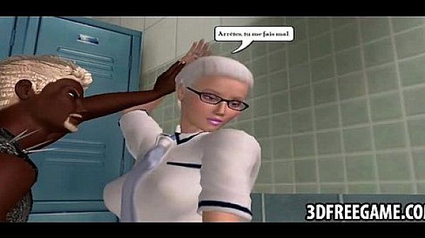 Hot 3d ebony whore is getting fucked in a car garage