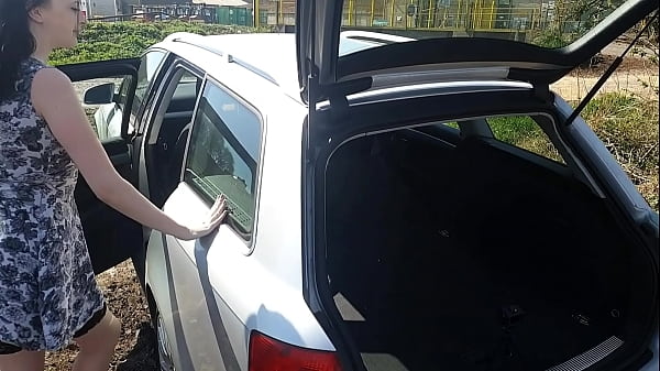 dogging in the car with a sexy slut creampie finish  