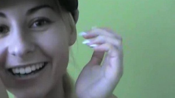 Gabrielle gets naked poking her pink pretty pussy